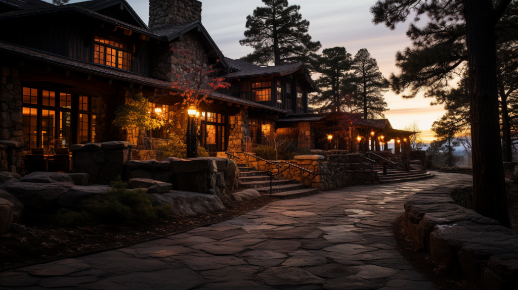 The rustic El Tovar Lodge in The Grand Canyon