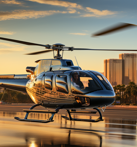 Image of a helicopter leaving Las Vegas for a tour of The Grand Canyon