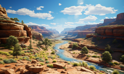 A view at noon deep into The Grand Canyon