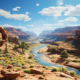 A view at noon deep into The Grand Canyon